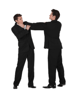 Anger Management - Two men trying to choke each other