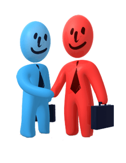 Business Etiquette - Graphic of two businessmen shaking hands